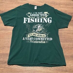 Fruit of the Loom Fishing Graphic Tee Size L